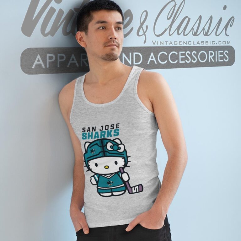 San Jose Sharks Hello Kitty Shirt Tank Top Racerback San Jose Sharks Hello Kitty Shirt Tank Top Racerback
