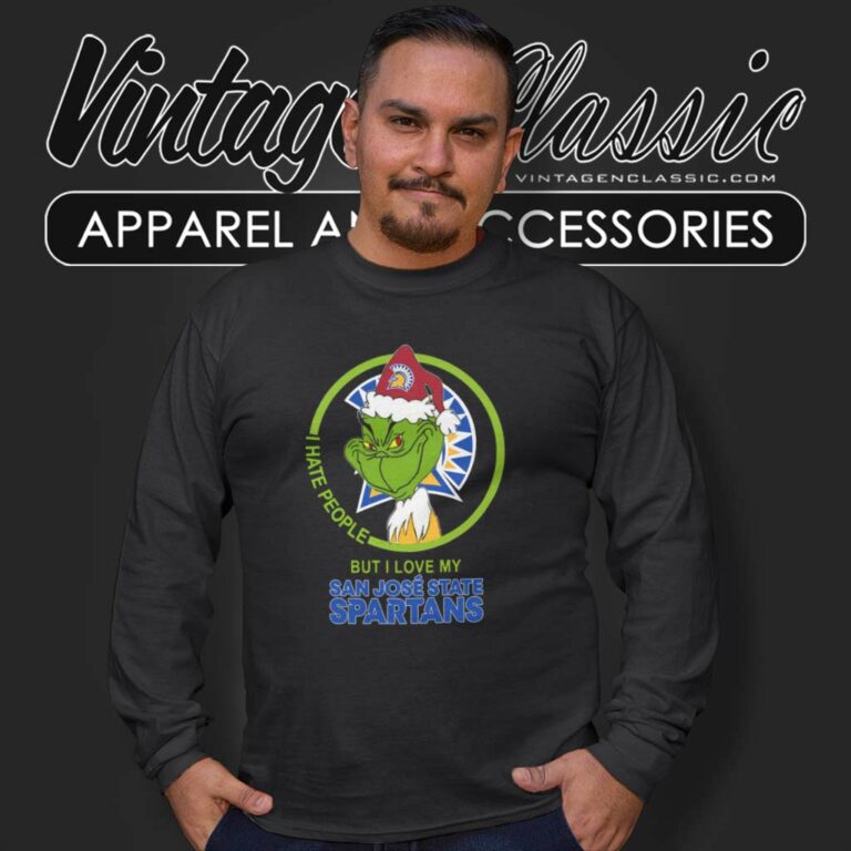 San Jose State Spartans Ncaa Christmas Grinch Shirt I Hate People But I Love My San Jose State Long Sleeve Tee 1 San Jose State Spartans Ncaa Christmas Grinch Shirt I Hate People But I Love My San Jose State Long Sleeve Tee 1
