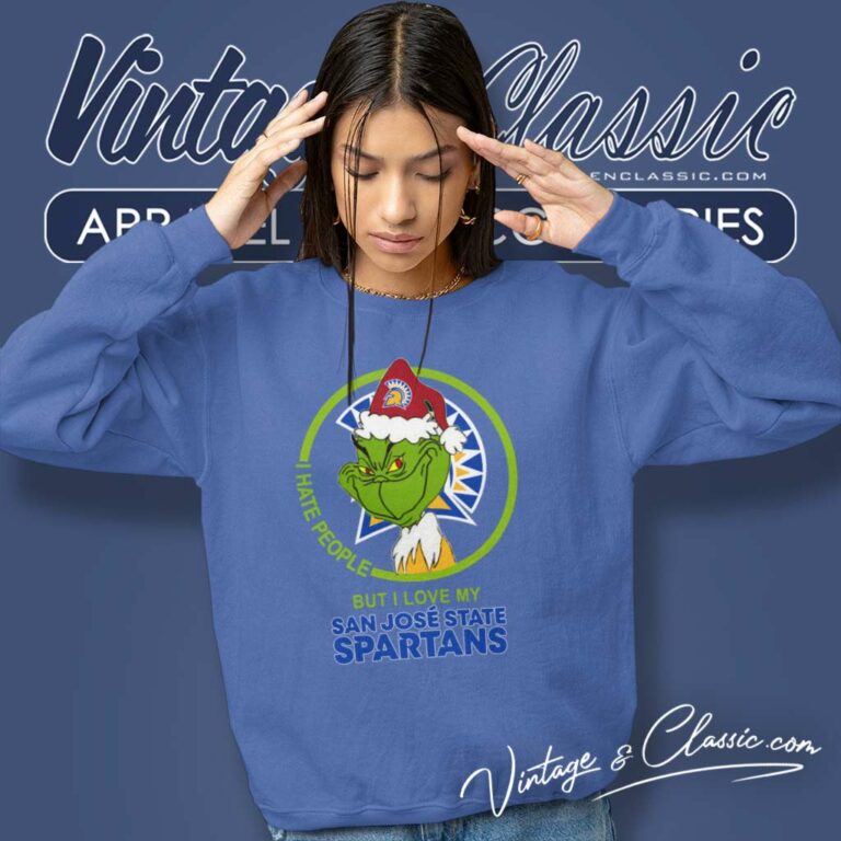 San Jose State Spartans Ncaa Christmas Grinch Shirt I Hate People But I Love My San Jose State Sweatshirt 1 San Jose State Spartans Ncaa Christmas Grinch Shirt I Hate People But I Love My San Jose State Sweatshirt 1