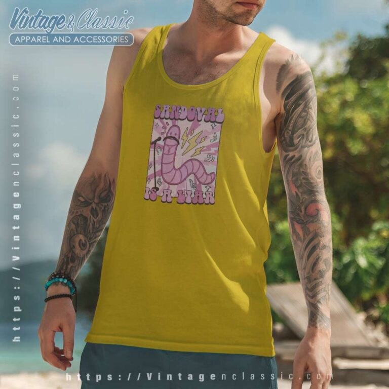 Sandoval A Liar Worm With A Mustache Tank Top Racerback Sandoval A Liar Worm With A Mustache Tank Top Racerback