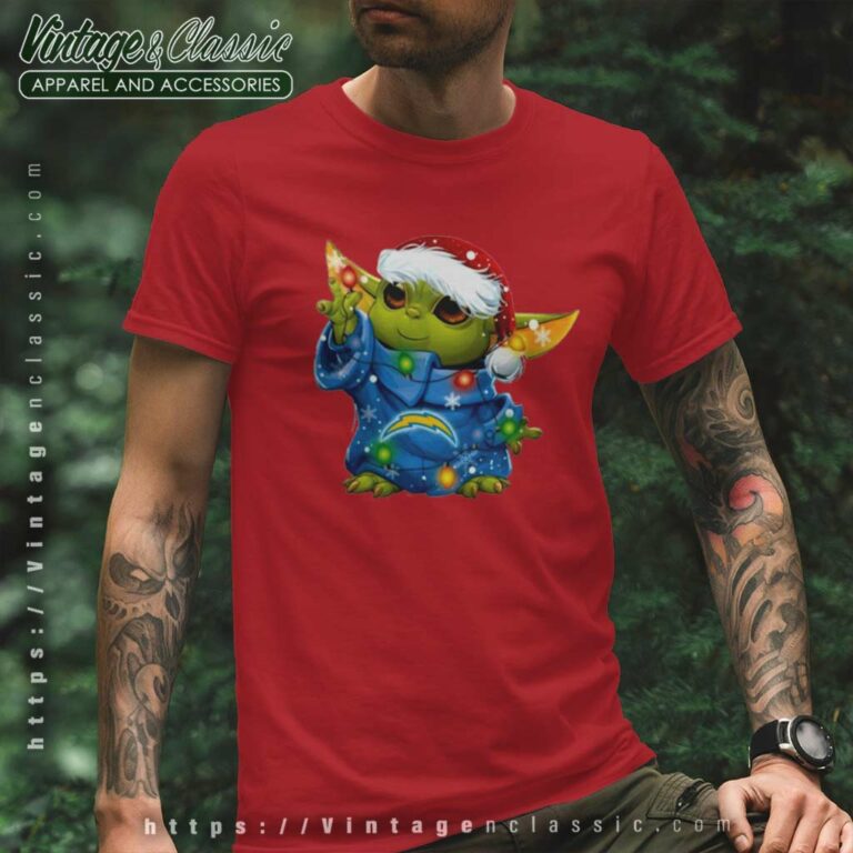 Santa Baby Yoda Los Angeles Chargers Light Christmas T Shirt Santa Baby Yoda Los Angeles Chargers Light Christmas T Shirt