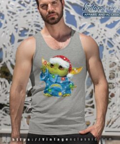 Santa Baby Yoda Los Angeles Chargers Light Christmas Tank Top Racerback
