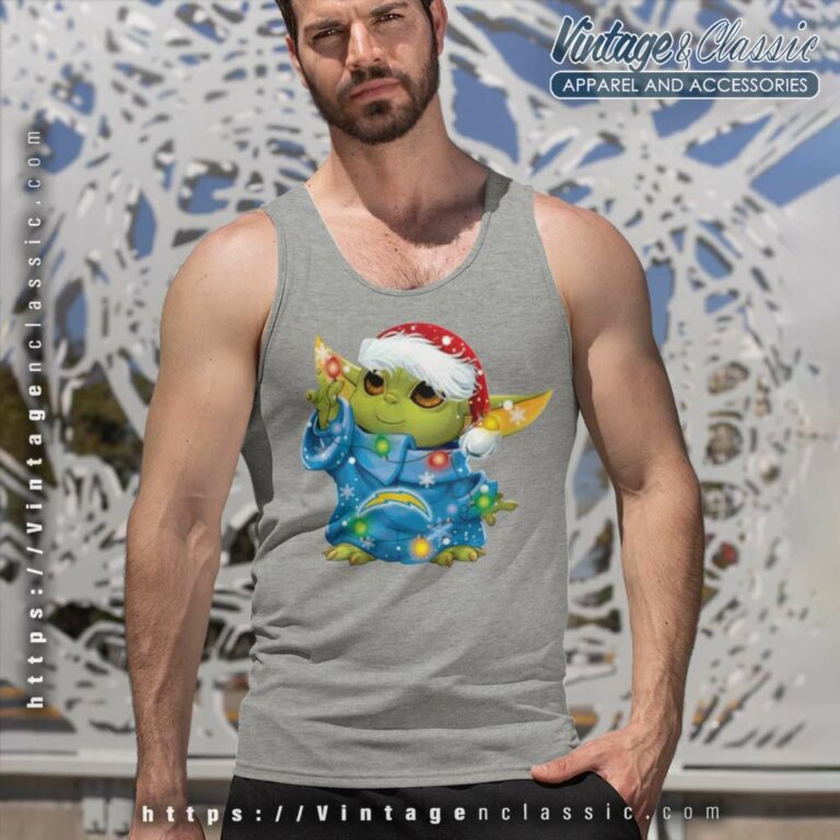 Santa Baby Yoda Los Angeles Chargers Light Christmas Tank Top Racerback Santa Baby Yoda Los Angeles Chargers Light Christmas Tank Top Racerback