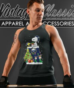 Santa Buffalo Sabres Snoopy And Woodstock Christmas Tank Top Racerback
