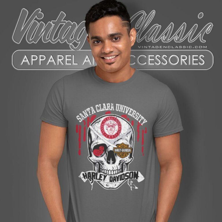 Santa Clara University Harley Davidson Skull T Shirt Santa Clara University Harley Davidson Skull T Shirt