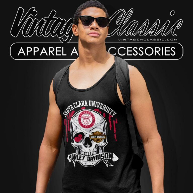 Santa Clara University Harley Davidson Skull Tank Top Racerback Santa Clara University Harley Davidson Skull Tank Top Racerback