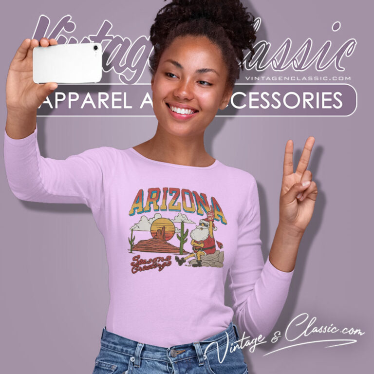 Santa Claus Arizona Cardinals Christmas Seasons Greetings Long Sleeve Tee Santa Claus Arizona Cardinals Christmas Seasons Greetings Long Sleeve Tee