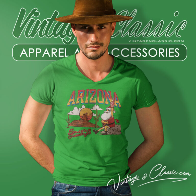 Santa Claus Arizona Cardinals Christmas Seasons Greetings V Neck TShirt Santa Claus Arizona Cardinals Christmas Seasons Greetings V Neck TShirt