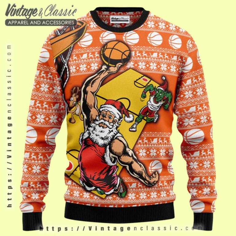 Santa Claus Basketball Ugly Christmas Sweater Ugly Christmas Sweater Santa Claus Basketball Ugly Christmas Sweater Ugly Christmas Sweater