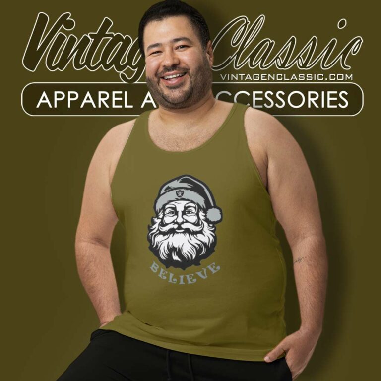 Santa Claus Believe Las Vegas Raiders Christma Tank Top Racerback Santa Claus Believe Las Vegas Raiders Christma Tank Top Racerback