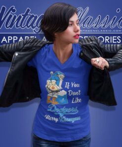 Santa Claus If You Dont Like Los Angeles Dodgers Merry Kissmyass V Neck TShirt