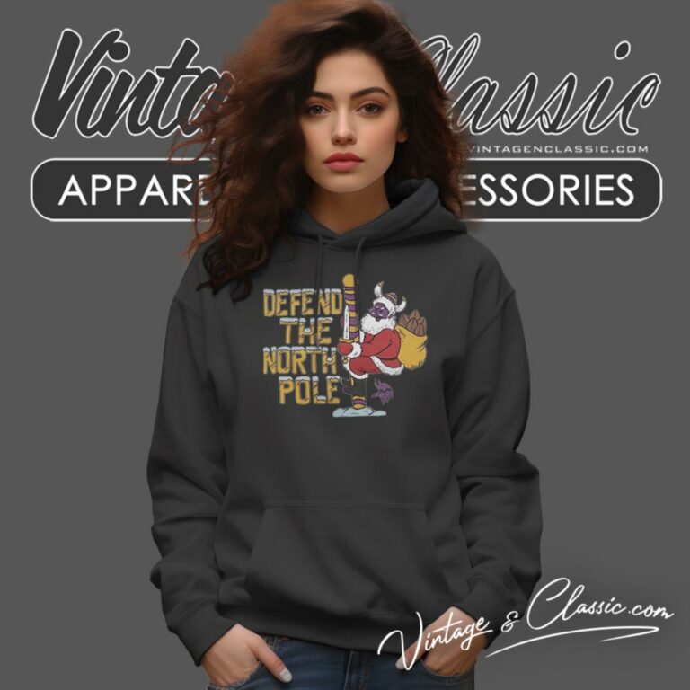 Santa Claus Minnesota Vikings Defend The North Pole Christmas Hoodie Santa Claus Minnesota Vikings Defend The North Pole Christmas Hoodie