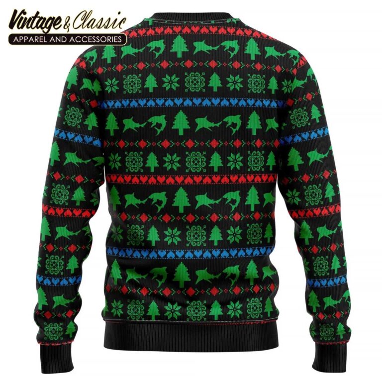 Santa Claus Riding Shark Ugly Christmas Sweater Xmas Sweatshirt Santa Claus Riding Shark Ugly Christmas Sweater Xmas Sweatshirt