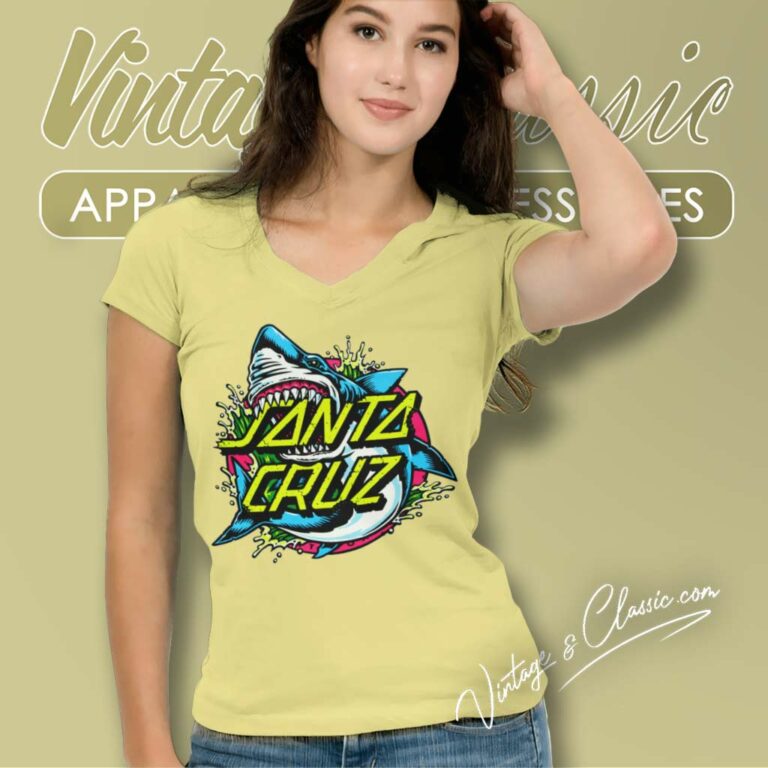 Santa Cruz Shark Dot V Neck TShirt Santa Cruz Shark Dot V Neck TShirt