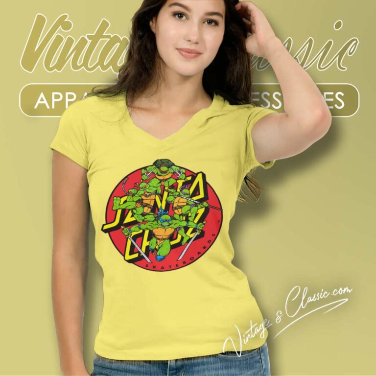 Santa Cruz Turtle Power V Neck TShirt Santa Cruz Turtle Power V Neck TShirt