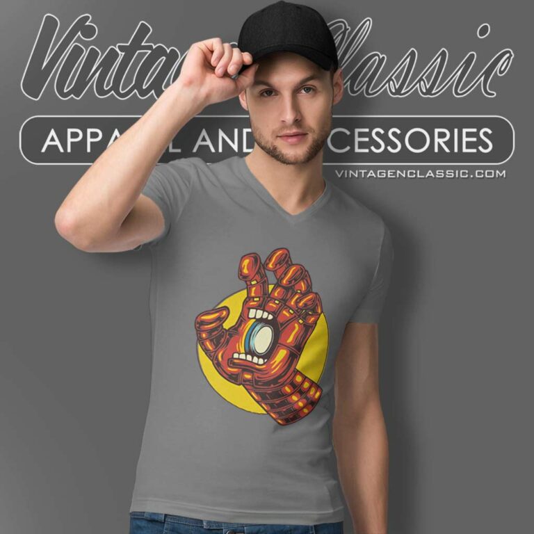 Santa Cruz X Iron Man Marvel V Neck TShirt Santa Cruz X Iron Man Marvel V Neck TShirt