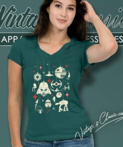 Santa Darth Galactic Empire Ornaments Star Wars V Neck TShirt