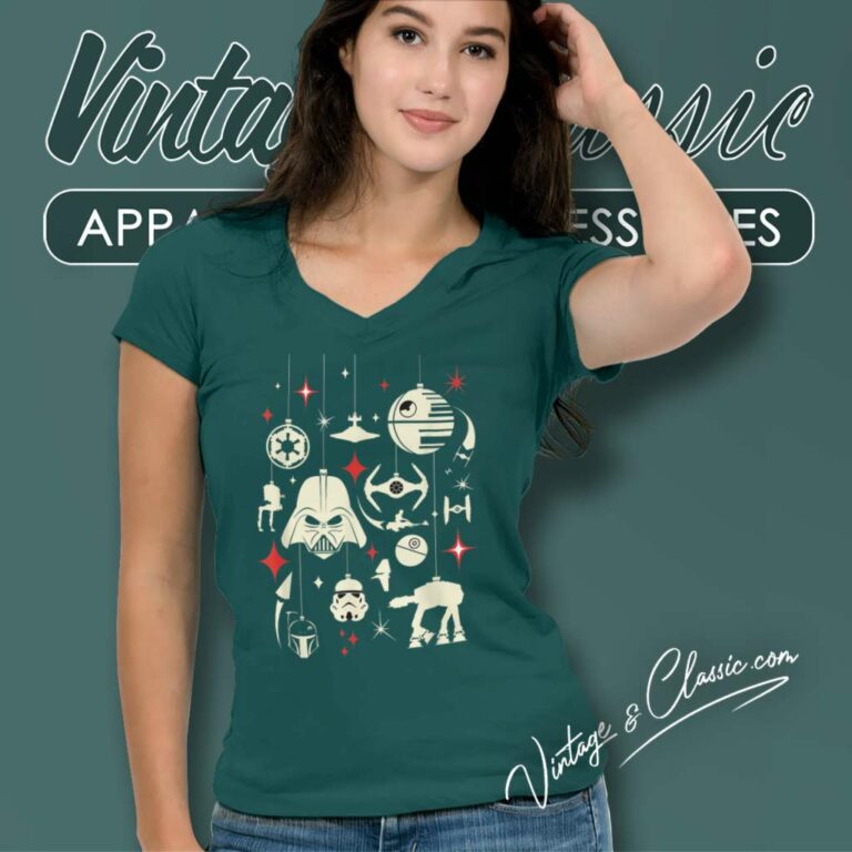Santa Darth Galactic Empire Ornaments Star Wars V Neck TShirt Santa Darth Galactic Empire Ornaments Star Wars V Neck TShirt