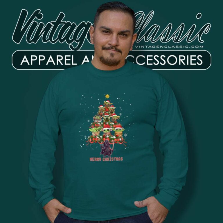 Santa Darth Vader And Baby Yoda Christmas Star Wars Long Sleeve Tee Santa Darth Vader And Baby Yoda Christmas Star Wars Long Sleeve Tee