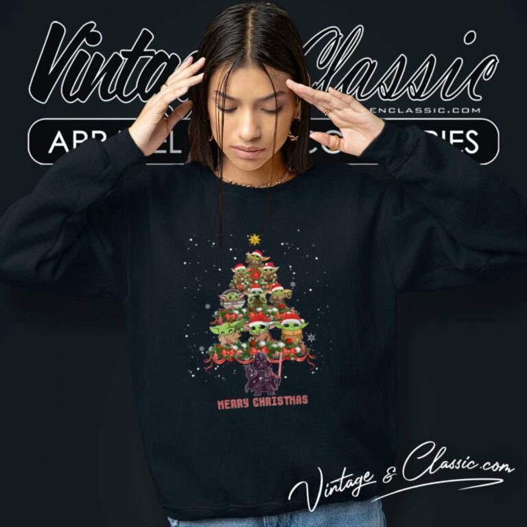 Santa Darth Vader And Baby Yoda Christmas Star Wars Sweatshirt Santa Darth Vader And Baby Yoda Christmas Star Wars Sweatshirt