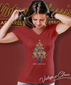 Santa Darth Vader And Baby Yoda Christmas Star Wars V Neck TShirt