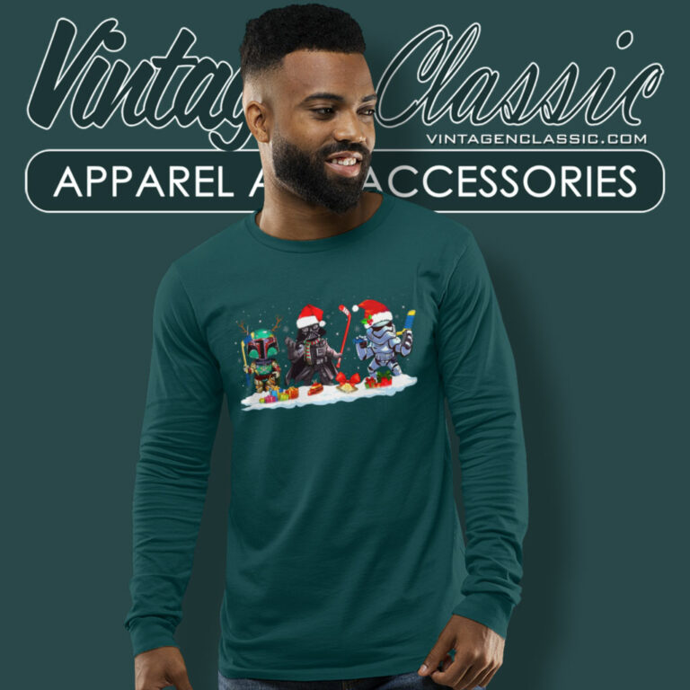 Santa Darth Vader Hockey Star War Christmas Long Sleeve Tee Santa Darth Vader Hockey Star War Christmas Long Sleeve Tee