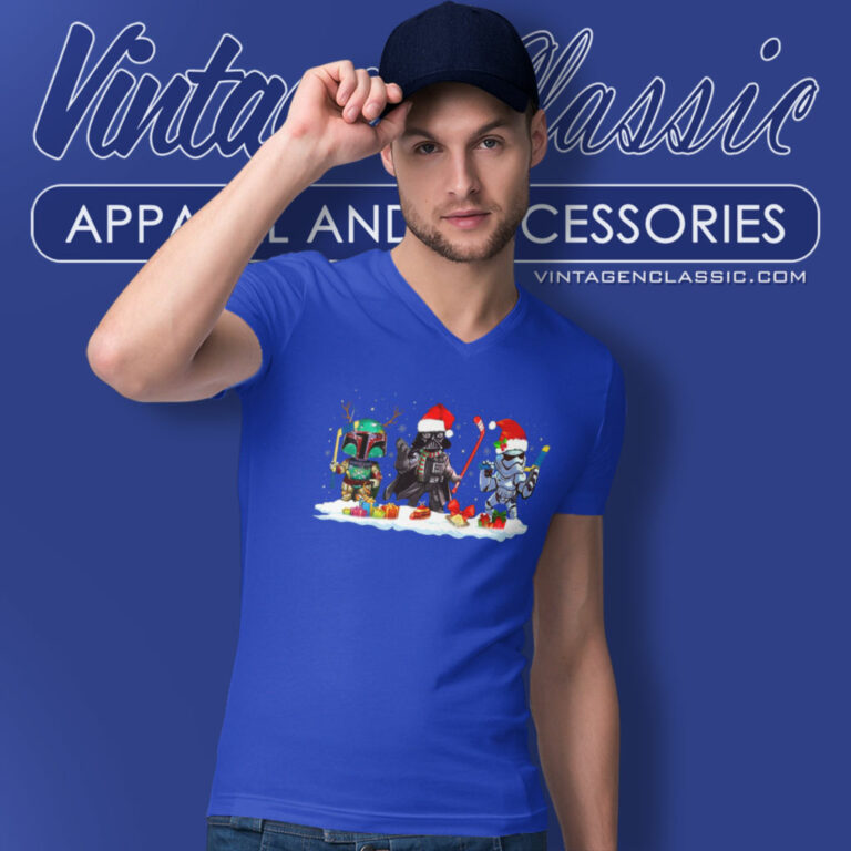 Santa Darth Vader Hockey Star War Christmas V Neck TShirt Santa Darth Vader Hockey Star War Christmas V Neck TShirt