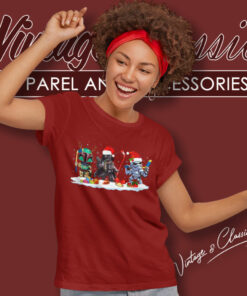 Santa Darth Vader Hockey Star War Christmas Shirt 6 Santa Darth Vader Hockey Star War Christmas Women T Shirt