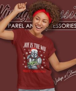 Santa Darth Vader Mandalorian Joy Is The Way Christmas Women TShirt