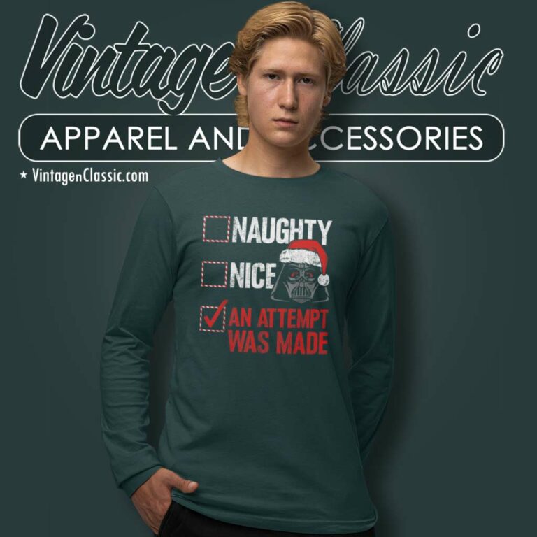 Santa Darth Vader Naughty Nice An Attempt Was Made Star Wars Christmas Long Sleeve Tee Santa Darth Vader Naughty Nice An Attempt Was Made Star Wars Christmas Long Sleeve Tee