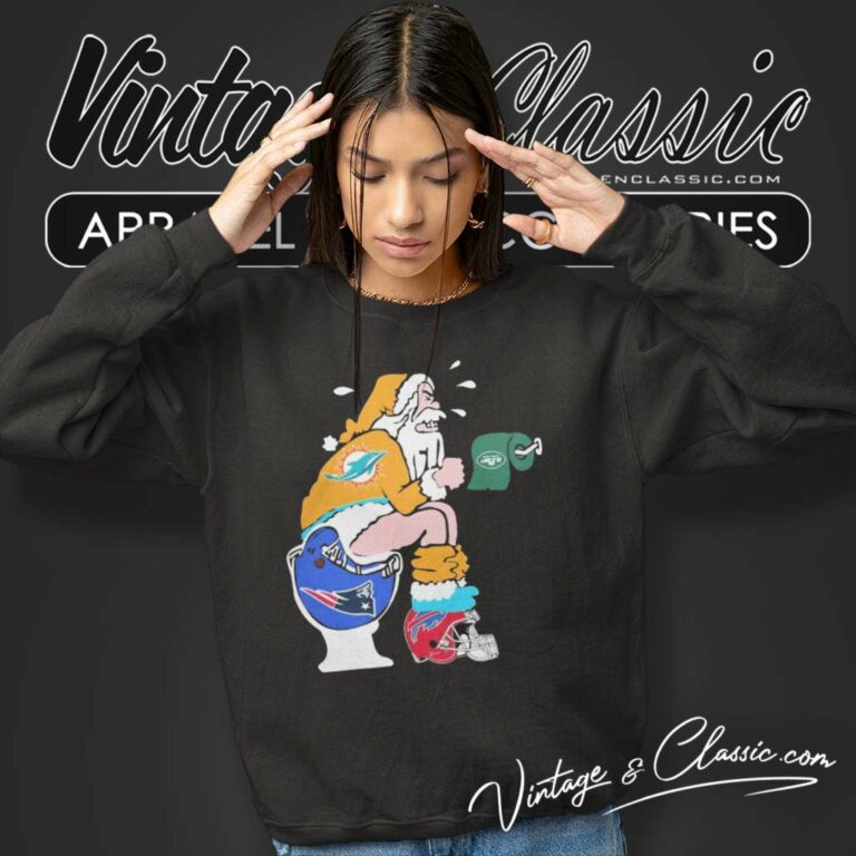 Santa Dolphins Shit On Toilet Patriots Sweatshirt Santa Dolphins Shit On Toilet Patriots Sweatshirt