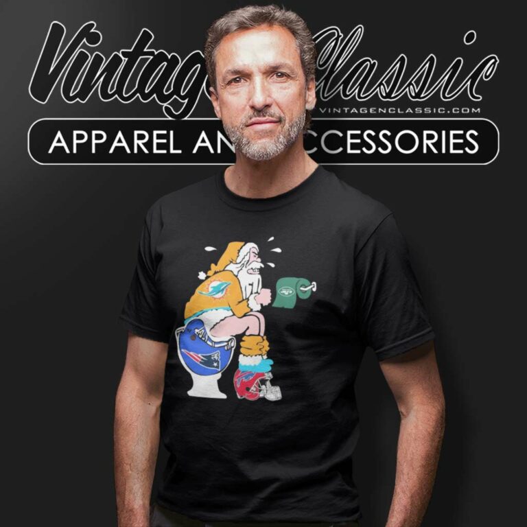 Santa Dolphins Shit On Toilet Patriots T Shirt Santa Dolphins Shit On Toilet Patriots T Shirt