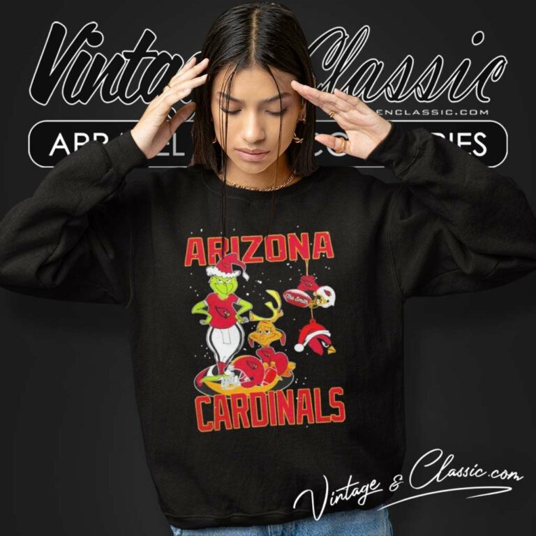 Santa Grinch And Dog Arizona Cardinals Christmas Sweatshirt Santa Grinch And Dog Arizona Cardinals Christmas Sweatshirt