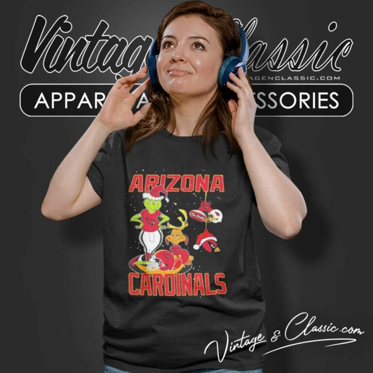 Santa Grinch And Dog Arizona Cardinals Christmas Women TShirt Santa Grinch And Dog Arizona Cardinals Christmas Women TShirt
