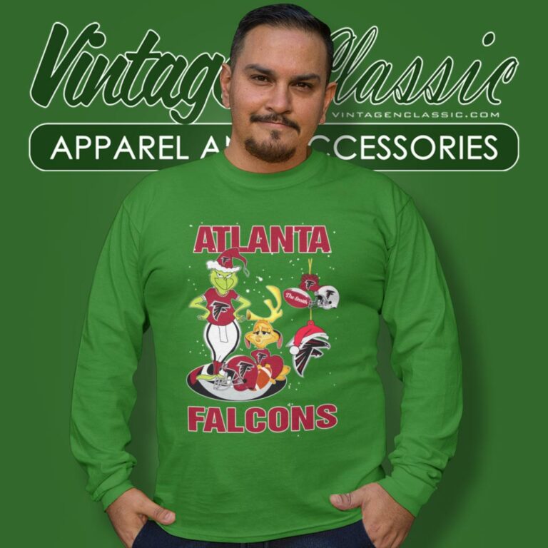 Santa Grinch And Dog Atlanta Falcons Christmas Long Sleeve Tee Santa Grinch And Dog Atlanta Falcons Christmas Long Sleeve Tee