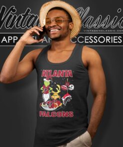Santa Grinch And Dog Atlanta Falcons Christmas Tank Top Racerback
