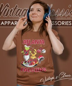 Santa Grinch And Dog Atlanta Falcons Christmas Women T Shirt