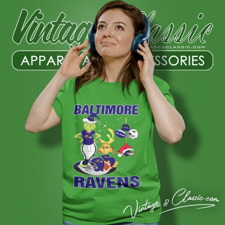 Santa Grinch And Dog Baltimore Ravens Christmas Women T Shirt Santa Grinch And Dog Baltimore Ravens Christmas Women T Shirt