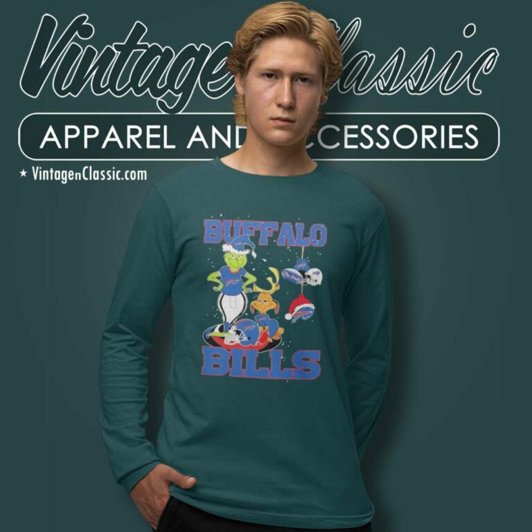 Santa Grinch And Dog Buffalo Bills Christmas Long Sleeve Tee Santa Grinch And Dog Buffalo Bills Christmas Long Sleeve Tee