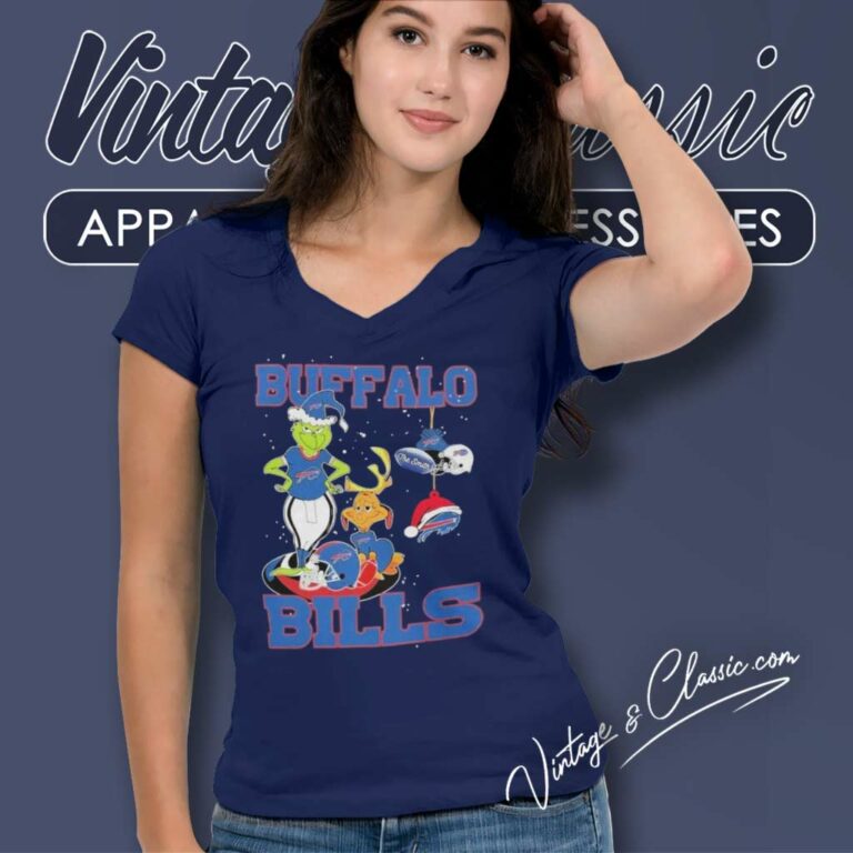 Santa Grinch And Dog Buffalo Bills Christmas V Neck TShirt Santa Grinch And Dog Buffalo Bills Christmas V Neck TShirt