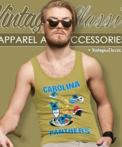 Santa Grinch And Dog Carolina Panthers Christmas Tank Top Racerback