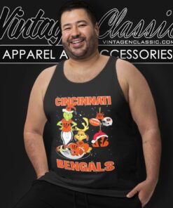 Santa Grinch And Dog Cincinnati Bengals Christmas Tank Top Racerback