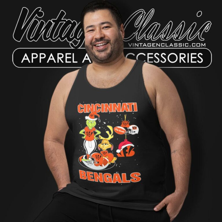 Santa Grinch And Dog Cincinnati Bengals Christmas Tank Top Racerback Santa Grinch And Dog Cincinnati Bengals Christmas Tank Top Racerback