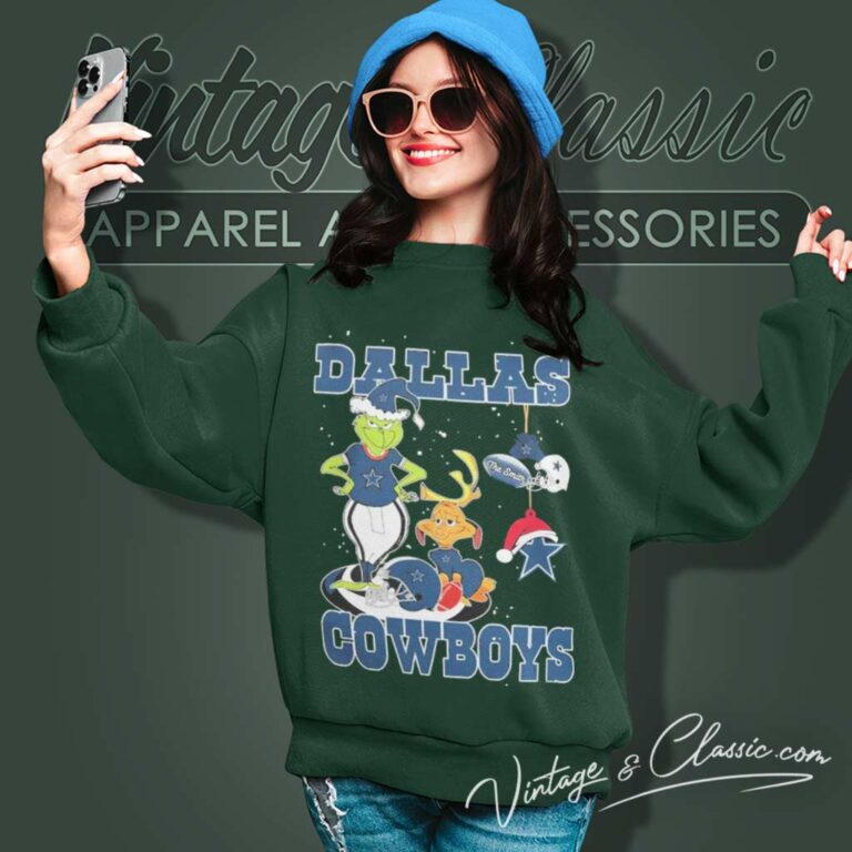 Santa Grinch And Dog Dallas Cowboys Christmas Sweatshirt Santa Grinch And Dog Dallas Cowboys Christmas Sweatshirt