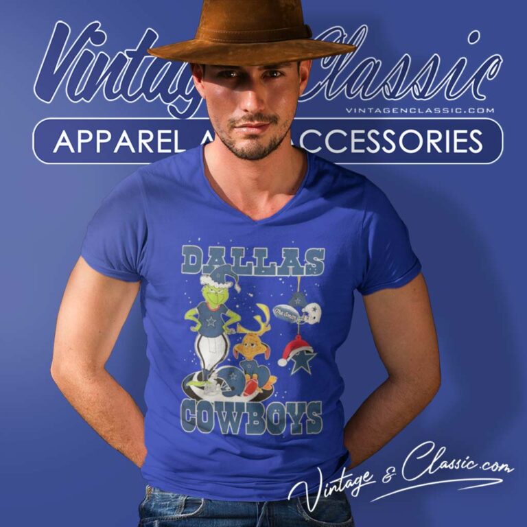 Santa Grinch And Dog Dallas Cowboys Christmas V Neck TShirt Santa Grinch And Dog Dallas Cowboys Christmas V Neck TShirt