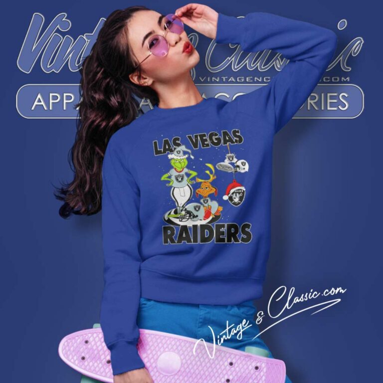 Santa Grinch And Dog Las Vegas Raiders Christmas Sweatshirt Santa Grinch And Dog Las Vegas Raiders Christmas Sweatshirt