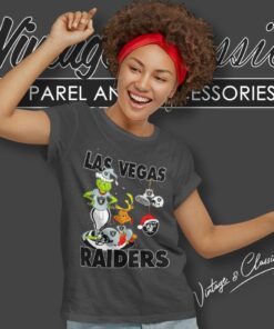 Santa Grinch And Dog Las Vegas Raiders Christmas Women TShirt
