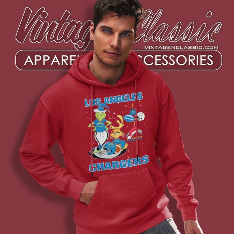Santa Grinch And Dog Los Angeles Chargers Christmas Hoodie Santa Grinch And Dog Los Angeles Chargers Christmas Hoodie