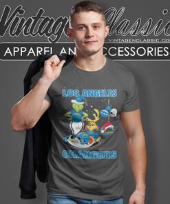Santa Grinch And Dog Los Angeles Chargers Christmas T Shirt