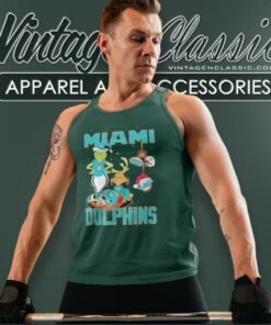 Santa Grinch And Dog Miami Dolphins Christmas Tank Top Racerback